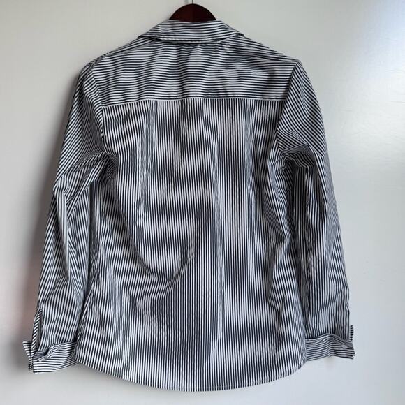 J. McLaughlin Women's Black White XS Button Down Long Sleeve Cotton Dress Stretc - Picture 3 of 7